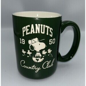 16oz Peanuts Snoopy 1950 Golf Country Club Green Coffee Mug - NEW